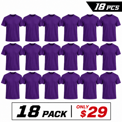 18-Pack 100% Cotton T-Shirts (Unisex)