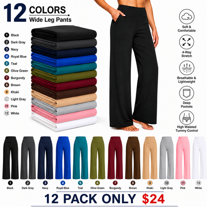 Women's High-Waisted Wide-Leg Yoga Pants—Soft, Stretchy, and Casual
