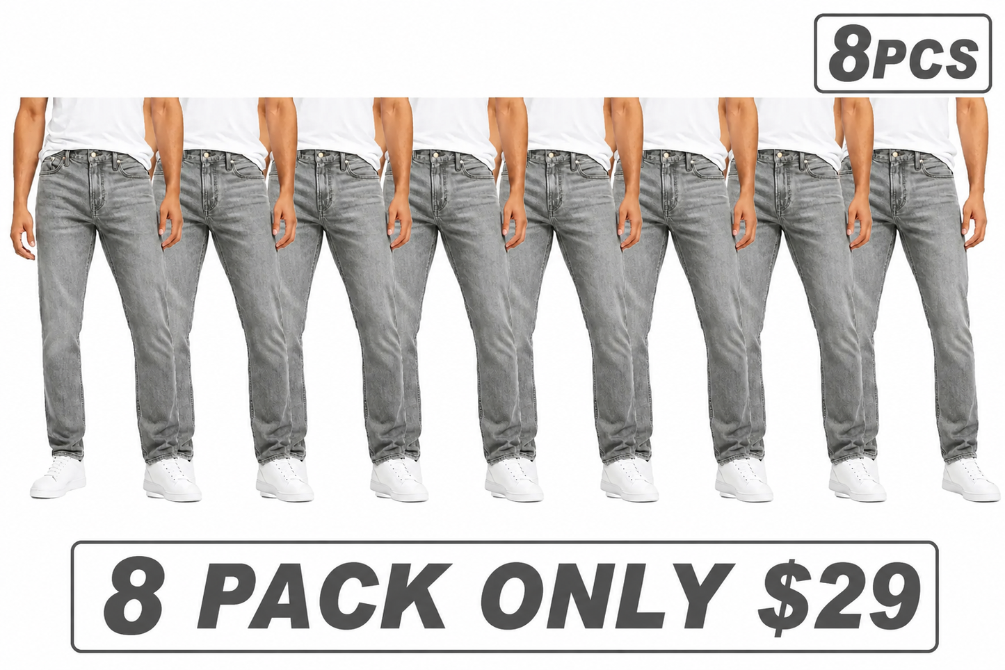 Men's 8-Pack Flex Stretch Slim Straight Jeans