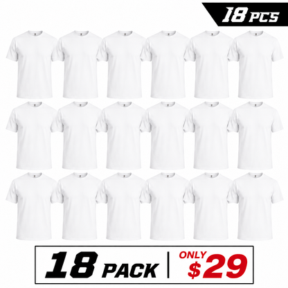 18-Pack 100% Cotton T-Shirts (Unisex)