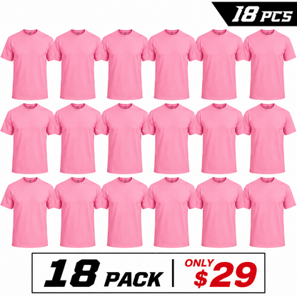 18-Pack 100% Cotton T-Shirts (Unisex)