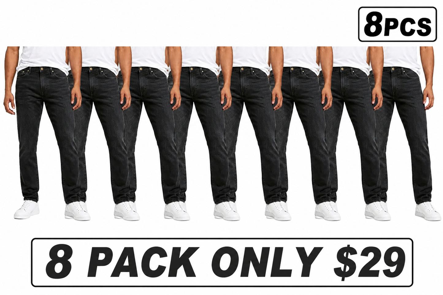 Men's 8-Pack Flex Stretch Slim Straight Jeans